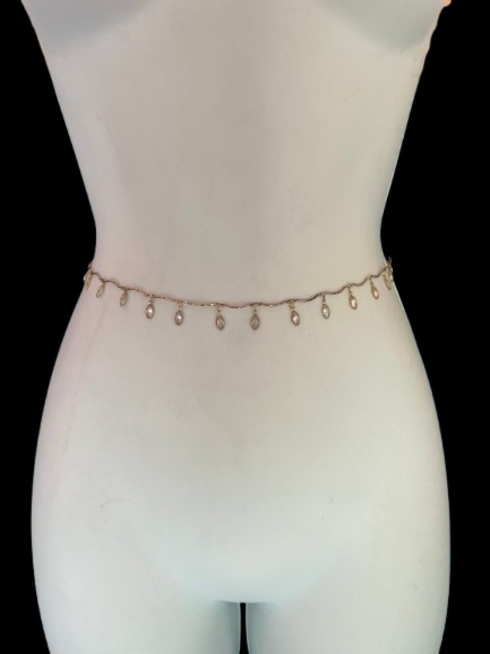 Boho Beach Crystal Waist Chain Gold Body Chain Belly Dance Bikini Jewelry